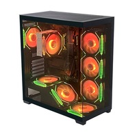 Pcooling Gaming Pc Case Full Tower Computer Case E-Atx/M-Atx/ Mini-Itx Personnalisé Verre Trempé Couleur Noire Computer Case