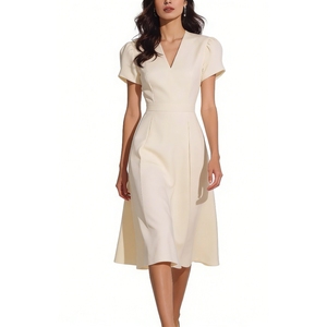 Nuevo Vestido Largo Elegante con Cuello en V Francés para Mujer, Prenda de Alta Calidad que Define la Cintura, Ropa de Moda Femenina - Product Image 6