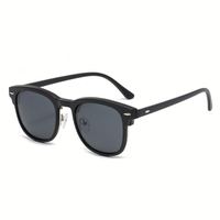 Lunettes de soleil rétro magnétiques semi-métalliques pour hommes, 5 verres UV400, 5-en-1, en TR90, avec clip solaire amovible – Vente en gros