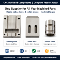 Composants d'outillage usinés CNC OEM, kit de pièces métalliques sur mesure, plaques rainurées et manchons pour usage industriel