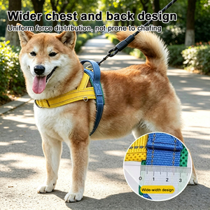 Harnais pour chat et chien anti-évasion, respirant, en maille, rembourré, avec bande réfléchissante, ajustement rapide, poignée souple - Product Image 6