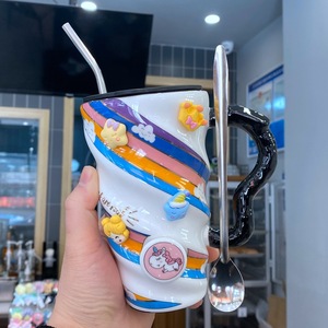 Taza creativa con personalidad, bonita taza de niña, gran capacidad, celebridad de <span class=keywords><strong>Internet</strong></span>, taza de té de moda, taza de agua de cerámica para el hogar - Product Image 4