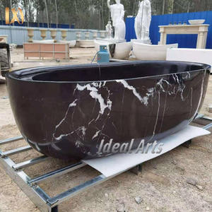 Luxo Preto Pedra De Mármore Natural Banheira Autônoma Moderna Banheira De Imersão Oval para Villa Hotel Spa e Banheiro Design - Product Image 1