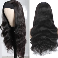 Perruque Bandeau Cheveux Naturels Vietnamiens Ondulés Remy Vierge Non Traités Longs Sans Colle Vente en Gros pour Femmes Noires