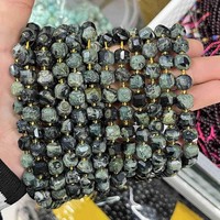 Prix d'usine Perles cubiques facettées de 8 mm en cornaline orange naturelle et jaspe Kambaba, fil de perles pour la fabrication de bijoux