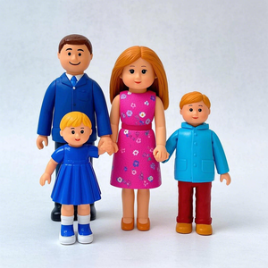 Set di Personaggi per Casa delle Bambole, Famiglia Dolce, <span class=keywords><strong>Action</strong></span> Figure, Personaggi di Famiglia e Amici - Product Image 3