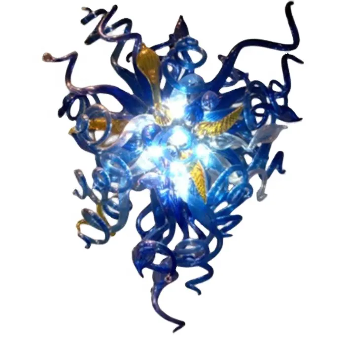 Populaire Verlichting Kobalt Blauwe Kunst Glazen Kroonluchter Handgeblazen Kunst Op Maat Gemaakte Glazen Huis Aantrekkelijke Kroonluchter Hanglamp