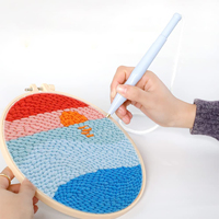 Kit de démarrage pour broderie Punch Needle - Kit d'artisanat DIY pour débutants et adultes - Broderie Punch Needle 'Lève-soleil sur la mer' - Cadeau d'artisanat DIY