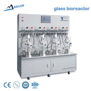 Biorreactor de Tanque Agitado con PLC, Fermentador Encamisado de Vidrio de 5L 10L para Fermentación Continua - Product Image 1