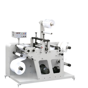 Máy in flexo tự động dán nhãn với chức năng cán màng + cắt khuôn quay + cắt cuộn + tạo tờ/ ly giấy/ nhãn dán màng - Product Image 1