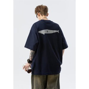 เสื้อยืดลำลองผู้ชาย OEM ผ้าฝ้าย 100% คุณภาพสูง 280 กรัม พิมพ์ลายแบบวอช - Product Image 3