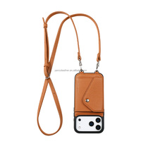 Étui pour téléphone à bandoulière en cuir de luxe de production artisanale exquise pour iPhone 17 Pro Max avec sangle et lanière