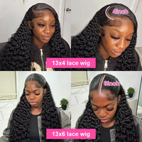 40 pouces Deep Wave Frontal Wig Full 13x4 13x6 HD Lace Frontal Human Hair Wig Water Curly Human Hair Lace Frontal Wigs For Women