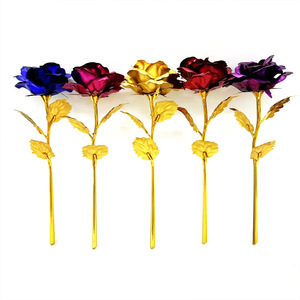 Rosa <span class=keywords><strong>de</strong></span> Oro <span class=keywords><strong>de</strong></span> 24k con <span class=keywords><strong>Tallo</strong></span> <span class=keywords><strong>Largo</strong></span>, Regalo Económico para el Día <span class=keywords><strong>de</strong></span> San Valentín - Product Image 2