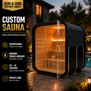 HG Custom 2-4 Person Prefabricated Outdoor Cube Canadian Hemlock <b>Red</b> Cedar Wooden Cabin with Panoramic Glass - Product Image 1