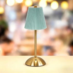 Lampe de table moderne en tissu et métal rechargeable, best-seller, avec chargement USB, pour chambre à coucher, chevet, restaurant, décoration, lumière d'ambiance - Product Image 1