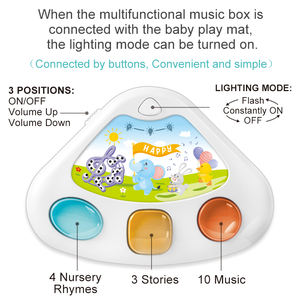 Tapis d'éveil musical <span class=keywords><strong>pour</strong></span> bébé avec histoires de <span class=keywords><strong>comptines</strong></span>, tissu en coton, musique et éclairage - Tapis d'activités <span class=keywords><strong>pour</strong></span> nourrissons - Product Image 4