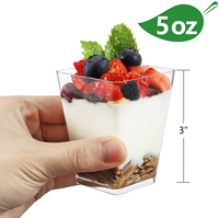 Vente en gros de gobelets en plastique jetables de qualité alimentaire sans BPA, de différentes capacités, pour gelée, pouding, mousse, yaourt, gobelets à dessert transparents