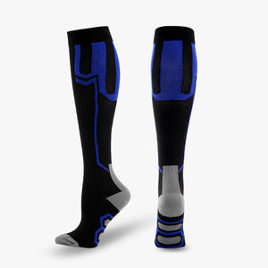 Chaussettes de compression longues, élastiques, respirantes, en nylon rayé, pour la course à pied et l'entraînement, avec design à pression dégradée - Product Image 2