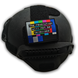 Etiquetas divertidas de goma de PVC suave, <span class=keywords><strong>la</strong></span> revolución no se televisará, Parche de colores suaves de PVC sin señal para bolso al aire libre, sombrero DIY - Product Image 5