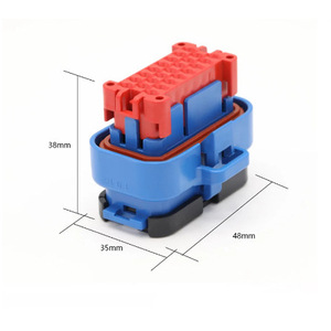 Automotive 23 Pin Sealed ECU Connector Waterproof PCB Board Plug Blue <b>Red</b> IP20 PBT <b>Material</b> DT04 3P P007 Male Female - Product Image 1