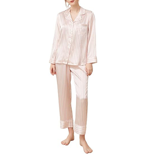 Chinese Factory Women's 2 Piece <b>Silk</b> <b>Pajama</b> Set <b>Short</b> Sleeve Printed Cartoon Pattern Summer Smooth Satin Sleepwear - Product Image 6