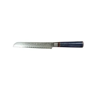 Multifunctional Serrated Blade Damascus Steel Bread Knife Slicing Knife