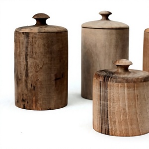 Wooden Salt <b>Storage</b> <b>Jar</b> with Lid Spoon Cylinder Shape Classic Design 250mL Eco-Friendly Air Tight <b>Kitchen</b> Condiment Container - Product Image 6
