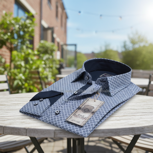 Camisas Casuales Azules para Hombre, 100% Algodón, Talla Grande, Primavera - Product Image 3