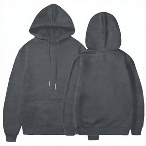 Custom Heavyweight Oversized Crewneck Embroidered <b>Lined</b> 100% Cotton <b>Fleece</b> Winter <b>Sweatshirts</b> Men Drop Shoulder Front Pocket - Product Image 4