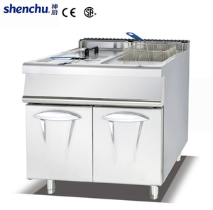 Friteuse à gaz professionnelle à 2 paniers, avec régulateur de température à valve SIT, 28 L par cuve, dispositifs de sécurité complets - Product Image 1