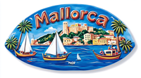 Aimants de réfrigérateur de haute qualité en résine personnalisée, design moderne, effet de relief 3D moyen, souvenirs de voyage à Mallorca, artisanat