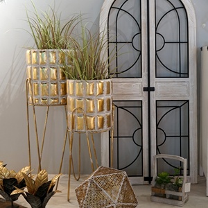 Étagères à fleurs décoratives <span class=keywords><strong>en</strong></span> <span class=keywords><strong>fonte</strong></span> Gold To Do Old Home Decor avec porte-fleurs <span class=keywords><strong>en</strong></span> métal - Product Image 2