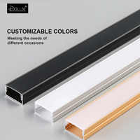 DGLUX Cabinet Led Bande Haute Qualité En Forme De U Noir Extrudé Shell Canal Diffuse Lumière Bande Surface Led Profil En Aluminium