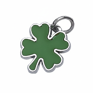 Ciondolo Quadrifoglio Verde in Argento Sterling 12mm, Charm Portafortuna per il Giorno di San Patrizio - Product Image 2