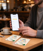 Individuell Bedruckte NFC Google-Bewertungskarte mit Tap-to-Review-Funktion für Cafés, Restaurants und Geschäftsmarketing