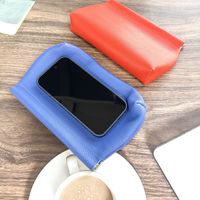 Produsen ODM OEM Dompet Kosmetik Kulit Asli Gaya Korea, Lembut, Bentuk Kotak, dengan Klip Pegas Terbuka, Dapat Disimpan, Tas Clutch Wanita
