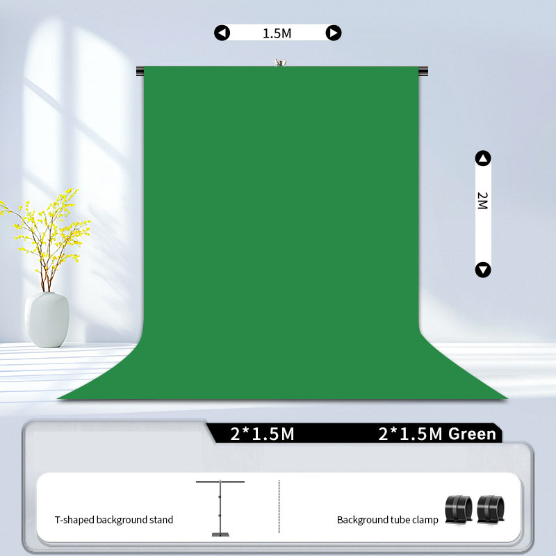 Toile de fond verte en forme de T 2x1,5M + 2*1,5M