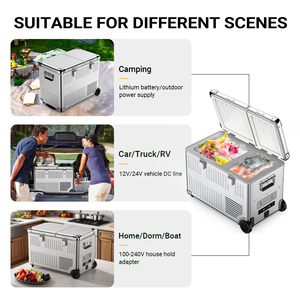 Congélateur et réfrigérateur mobile Tiefu A40/50 à double zone 12V, mini-réfrigérateur compact en alliage d'aluminium-magnésium pour le camping et les activités de plein air - Product Image 4