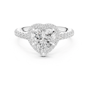 Anillo de Compromiso Romántico con Halo de Corazón y Diamante Solitario de 2 Quilates Cultivado en Laboratorio, Certificado por IGI, Regalo de Aniversario o Boda, Plata 925 - Product Image 2