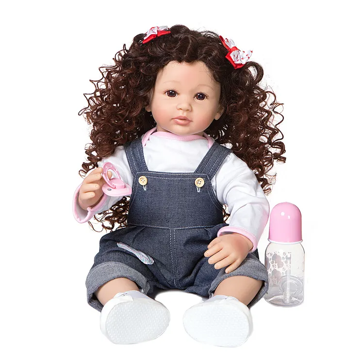 Factory Hot Sale Reborn Silicone Doll Lifelike Soft and Cute Children Companion Toy Holiday Gift