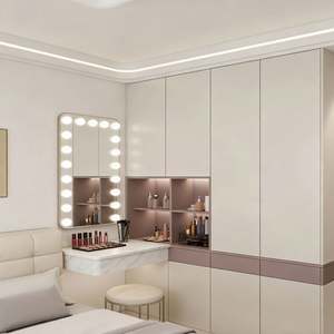 Modern Kids Integrated Wardrobe Safe Rounded Edges LED Vanity Niche Soft Tones Eco-Friendly Bedroom Storage Furniture - Product Image 4