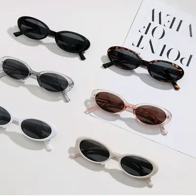 European Old Fashion Cheap 90S Small Retro Shades Oval Sunglasses Men Women PC Frame Optical Sun Glasses Unisex UV400
