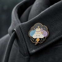 Épinglette en alliage de zinc émaillé souple For Cloud Lightning, design antique et moderne, badge métallique Kawaii pour veste et sac à dos, plaqué or