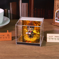 Bloc de Notas Artístico Inteligente Mage 2027, Diorama en Miniatura, Figura de Mago, Escultura Kirigami Hecha a Mano, Adorno de Escritorio con Diseño de Biblioteca Mágica
