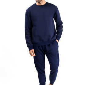 Conjunto Deportivo Personalizado para Hombre, Sudadera de Cuello Redondo, Pantalón Largo, Color Sólido, Ropa Casual con Bolsillos Laterales - Product Image 1