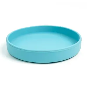 Factory direct eco-friendly non-toxic baby plate round shape food feeding baby silicone plate bowl silicone plates for toddlers