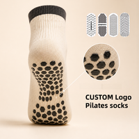 Chaussettes antidérapantes POPSOX pour Pilates, Barre, Ballet, Yoga, avec logo jacquard brodé personnalisé, pour femmes, vente en gros OEM