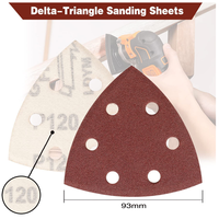 Papier abrasif triangulaire à 6 trous auto-adhésif, papier abrasif pour ponceuse delta, papier abrasif à fixation auto-agrippante, disque de papier abrasif, outils abrasifs