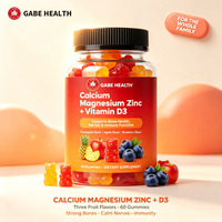 Groothandel Cal Mag Zink D3 Gummies 60 stuks Calcium Magnesium Zink Sterke Botten Zenuwen Spieren 3 Fruit Smaken voor Vrouwen Mannen OEM